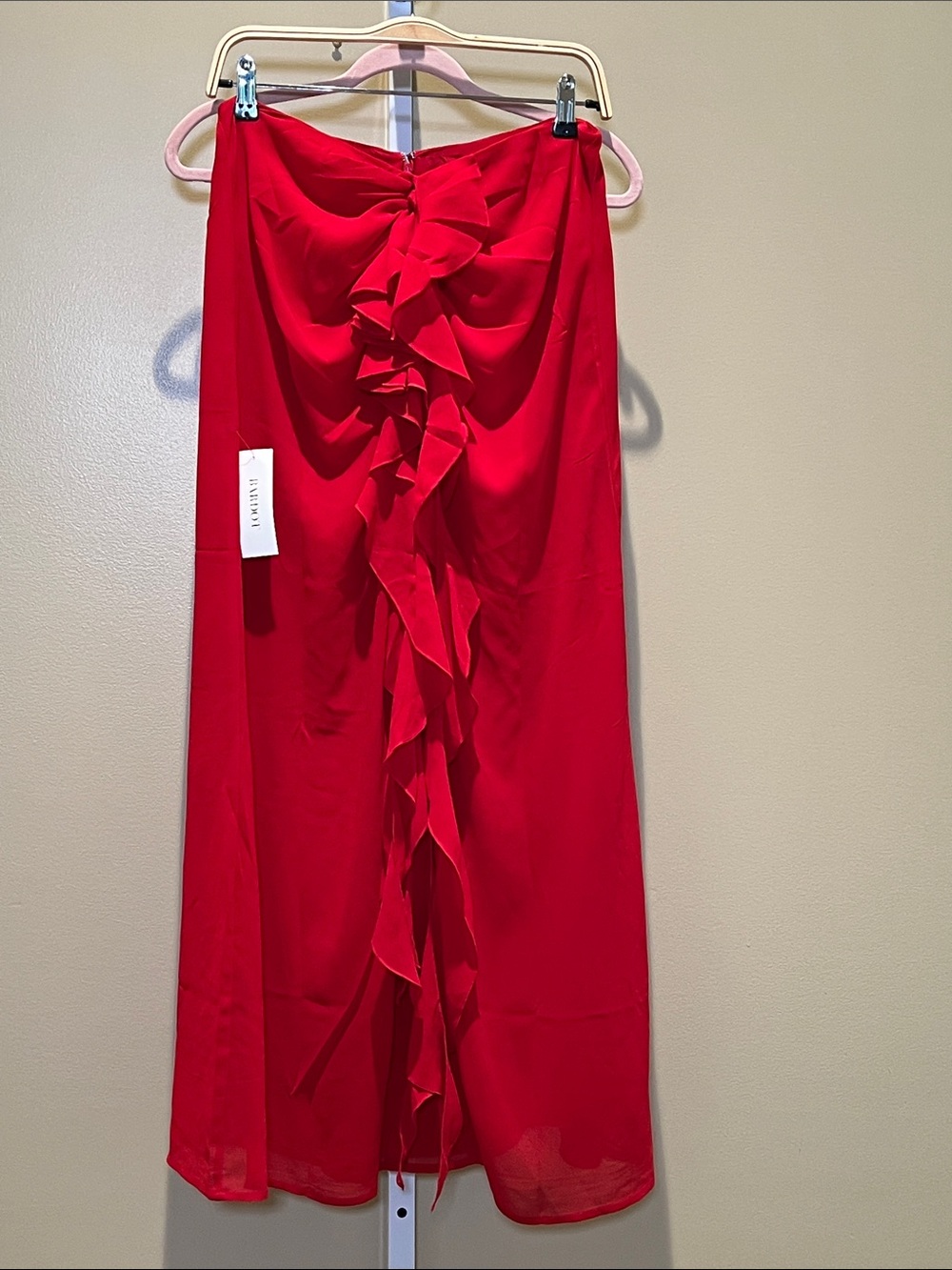 Bardot Vibrant Red Chiffon Skirt